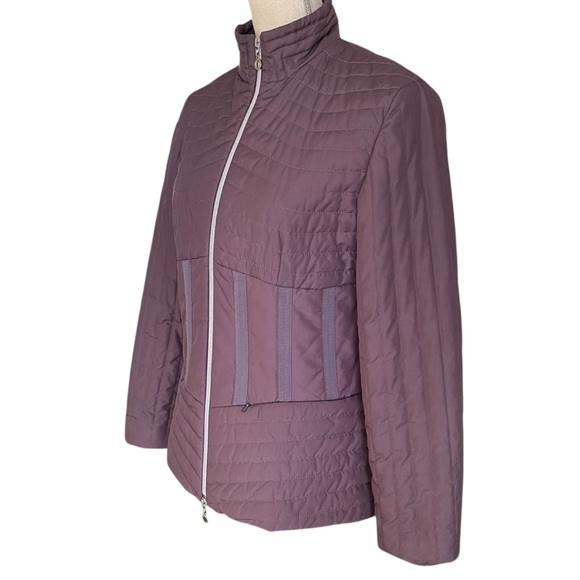 Jeanne Pierre Burgundy Quilted Lightweight Puffer Jacket (S) - Picture 6 of 12